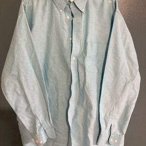 Casual Light Blue Button-Down Oxford Shirt for Men